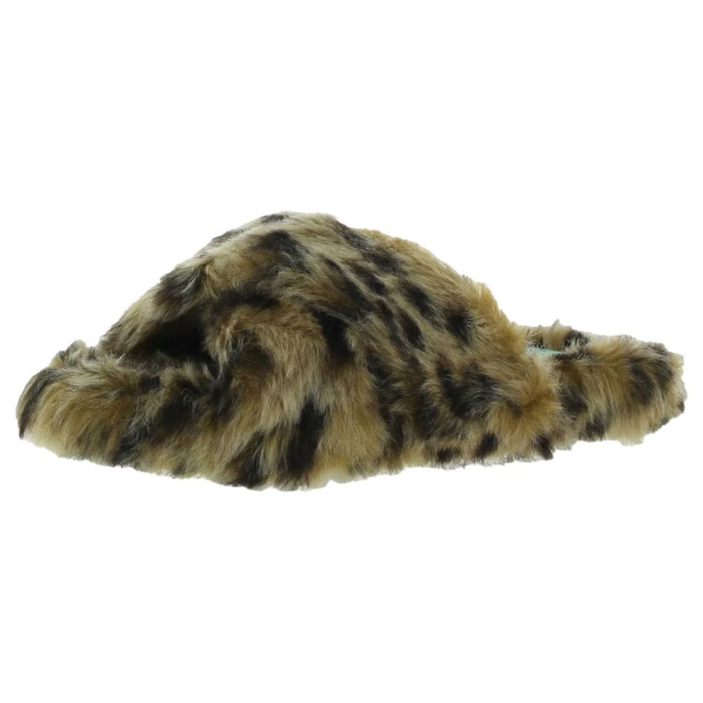 Diba True Cay Lee Faux Fur Fuzzy Leopard Slipper. Size 6. New with Box!